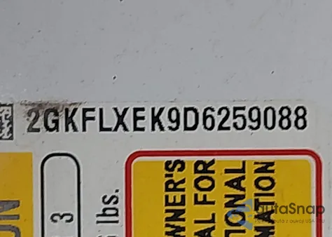 2013 GMC Terrain Slt-2 z USA, uszkodzony, nr VIN 2GKFLXEK9D6259088